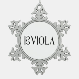 Alt-Clef u. Viola Schneeflocken Zinn-Ornament