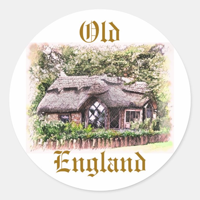 ALT ENGLAND RUNDER AUFKLEBER (Vorderseite)