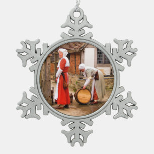 ALT ENGLAND SCHNEEFLOCKEN Zinn-Ornament