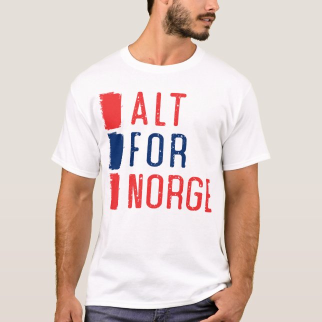 Alt für Norge norwegisches Motto-T-Shirt T-Shirt (Vorderseite)