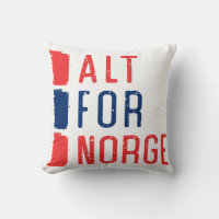 Alt für Norge Throw Kissen, norwegisches Motto