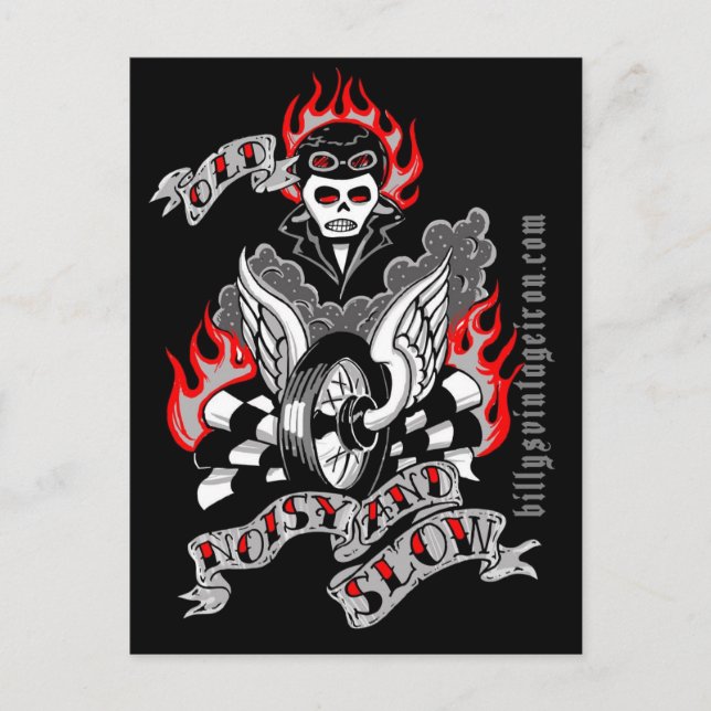 Alt, laut und langsam (Farbe) Postkarte (Vorderseite)