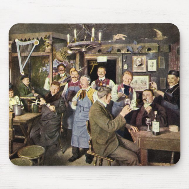 Alt modische Bar mit Leuten feiern, ein Party Mousepad (Vorne)