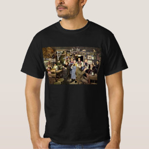 Alt modische Bar mit Leuten feiern, ein Party T-Shirt