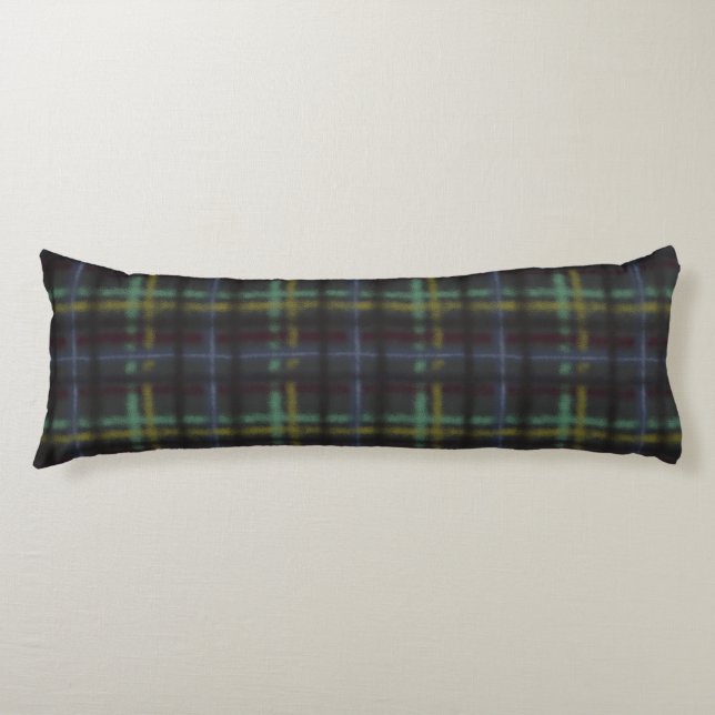 Alt modische Bio Style Dark Blue Kariert Seitenschläferkissen (Vorderseite)