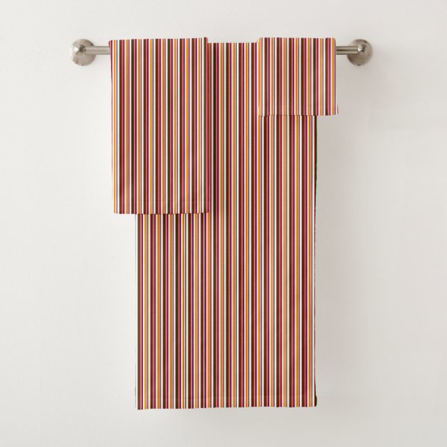 Alt modische Candy Stripes (kleiner Maßstab) Badhandtuch Set (Insitu)