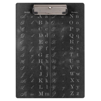 Alt modische Chalkboard Alphabet Clipboard Klemmbrett