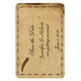 Alt modische Elegance Parchment Save the Date Magnet