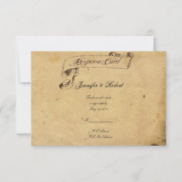 Alt modische Elegance Perchment Quill Response RSVP Karte