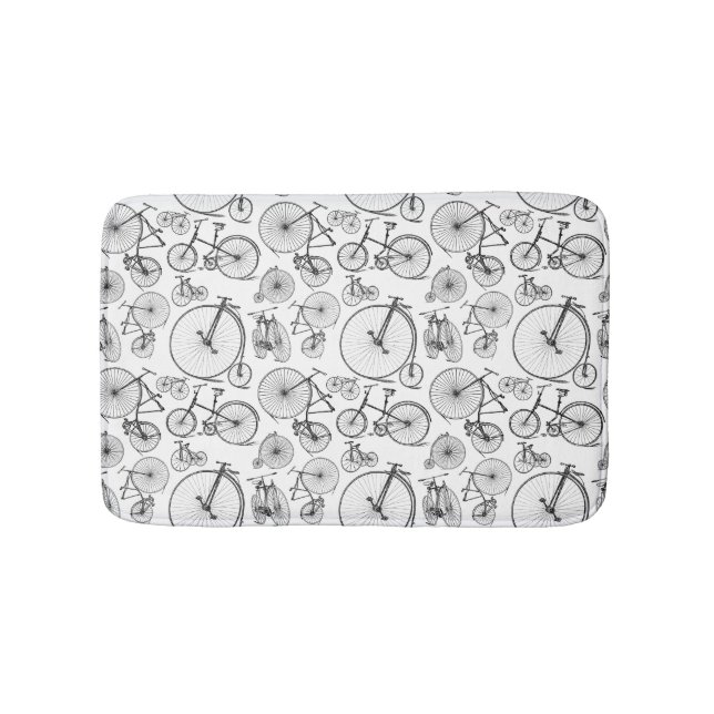 Alt modische Fahrräder CUSTOM HINTERGRUNDFARBE Badematte (Vorderseite)