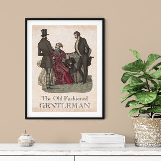 Alt-modische Gentlemen Biedermeier Periode Poster