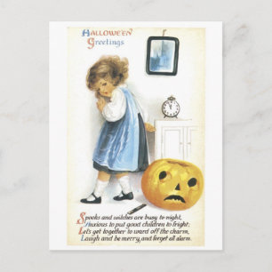 Alt modische Hallowe'en Greetings Postkarte