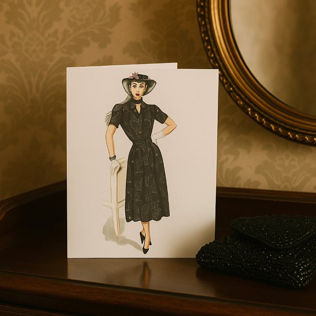 Alt modische Lady Grußkarten Karte (Von Creator hochgeladen)