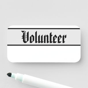 Alt modische Nostalgische Namensmarke "Volunteer" Namensschild