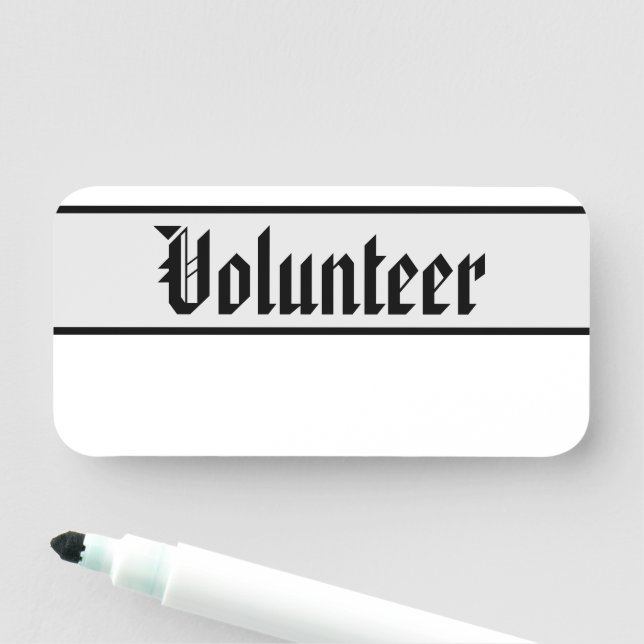 Alt modische Nostalgische Namensmarke "Volunteer" Namensschild (Beispiel)