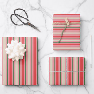 Alt modische Retro Weihnachtsgestalt Muster Rosa Geschenkpapier Set