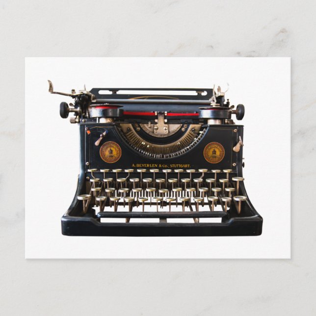 Alt modische, Vintage Schreibmaschine Postkarte (Vorderseite)