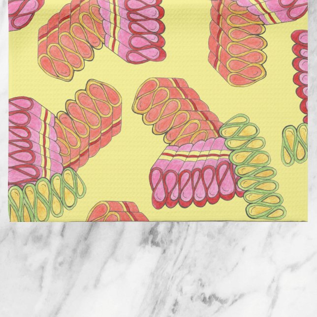 Alt-modische Weihnachts-Ribbon Candy Holiday Sweet Geschirrtuch (Ribbon candy towel)