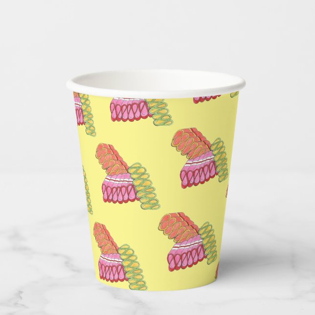 Alt-modische Weihnachts-Ribbon Candy Holiday Sweet Pappbecher (Vorderseite)