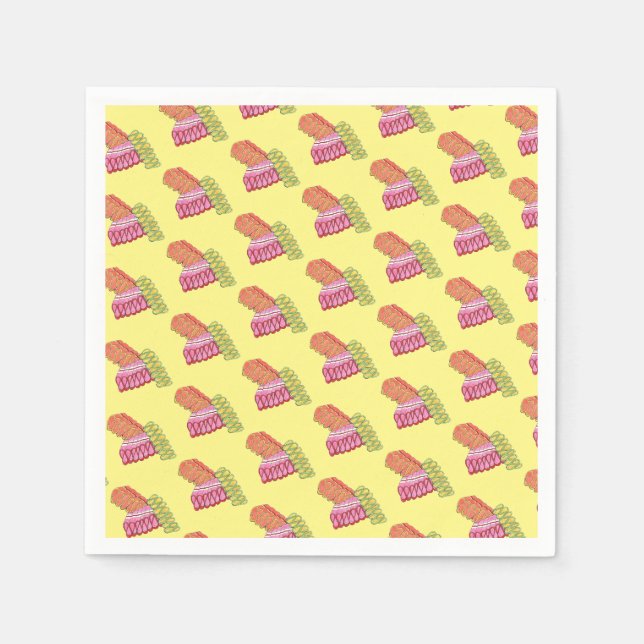 Alt-modische Weihnachts-Ribbon Candy Holiday Sweet Serviette (Vorderseite)