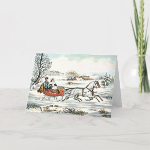 Alt-modische Weihnachtskarte im Vintage verblasst Feiertagskarte