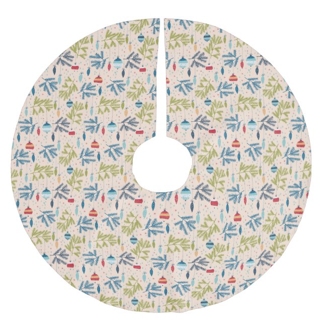 Alt modische Weihnachtsschmuck mit Baumhaufen Polyester Weihnachtsbaumdecke (Vorderseite)