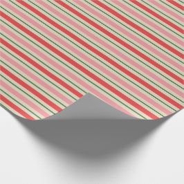 Alt modische Weihnachtsstreifen Muster Rosa Rot Geschenkpapier