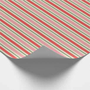 Alt modische Weihnachtsstreifen Muster Rosa Rot Geschenkpapier