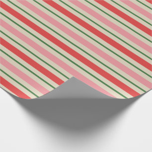 Alt modische Weihnachtsstreifen Muster Rosa Rot Geschenkpapier