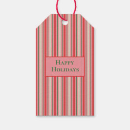 Alt modische Weihnachtsstreifen Rosa Rosa Grün Geschenkanhänger