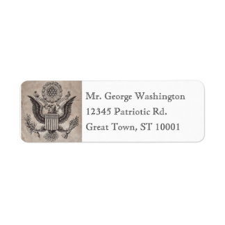 Alt modischer amerikanischer Wappen-Adressetikett