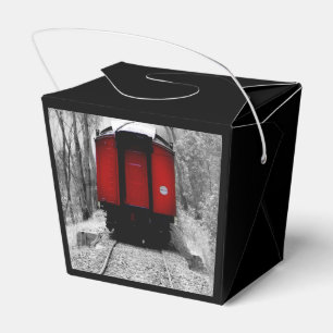 Alt modischer Dampfzug mit Red Caboose Geschenkschachtel