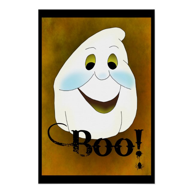 Alt modischer Ghost Head Boo Poster (Vorderseite)