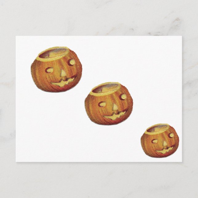 Alt modischer Halloween-Jack-O-Lantern Postkarte (Vorderseite)