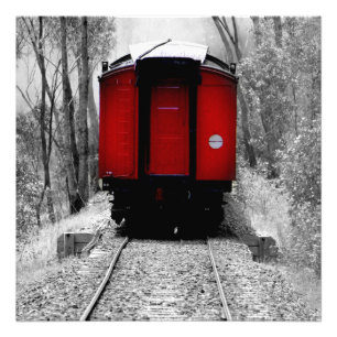 Alt modischer Red Steam Train Fotodruck