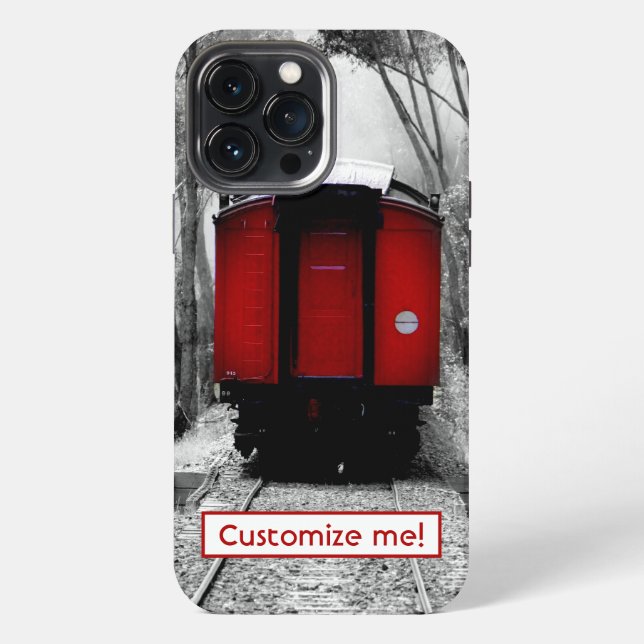 Alt modischer Red Steam Train iPhone Case 13 Pro Max Hülle (Rückseite)
