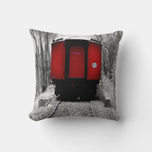 Alt modischer Red Steam Train Kissen