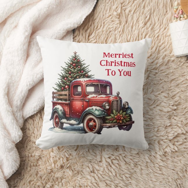 Alt-modischer Vintager Weihnachtsfahrer Kissen (Decke)