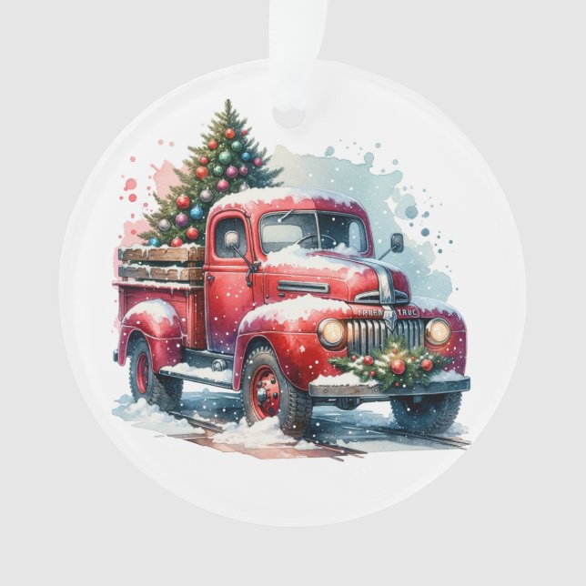 Alt-modischer Vintager Weihnachtsfahrer Ornament (Vorderseite)