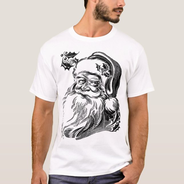 Alt modischer Vintager Weihnachtsmann T-Shirt (Vorderseite)