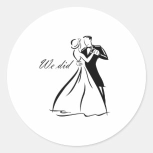 Alt modisches Hochzeitscouptanzen Runder Aufkleber