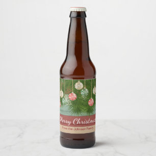 Alt modisches Weihnachtsdekor-Design Bierflaschenetikett