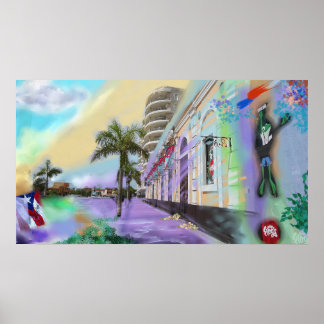 Alt-San Juan, Puerto Rico - Kunstwerk Collage Poster