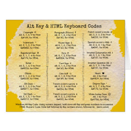 Alt-Schlüssel- und HTML-Tastaturcodes