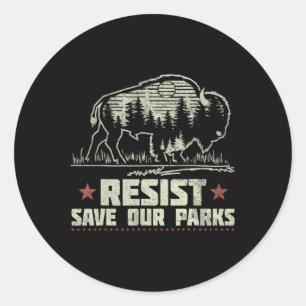Alt Us National Park Resist Service Bison Buffalo Runder Aufkleber