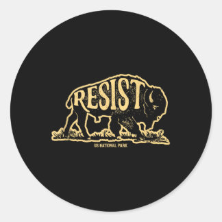 Alt Us National Park Resist Service Bison Buffalo Runder Aufkleber