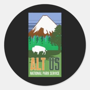 Alt Us National Park Service Resist Shirt Runder Aufkleber