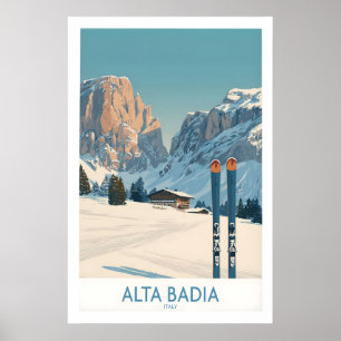 Alta Badia Italien Ski-Wandkunst - Italienische Al Poster