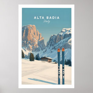 Alta Badia Italien Skigebiet Druck - Dolomiten Poster