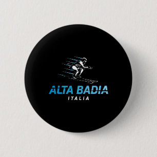 Alta Dia Italien Skigebiet Retro Skifahren Button